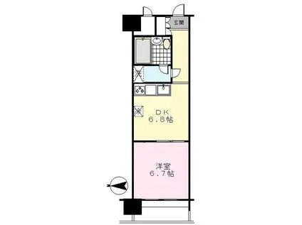 朝日プラザ柏木II(1DK/2階)の間取り写真