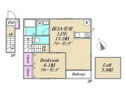 J・URBAN赤塚(1LDK/2階)の間取り写真
