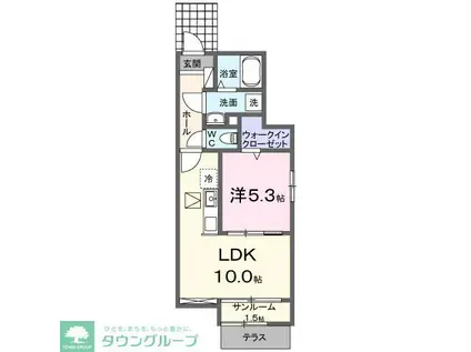 サンライズ(1LDK/1階)の間取り写真