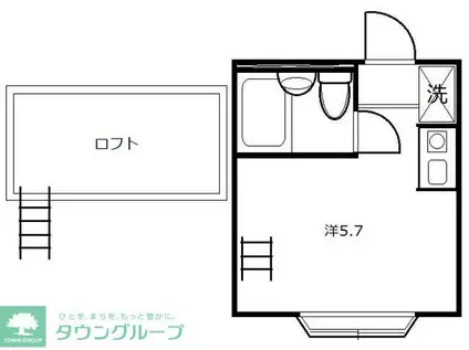 サンパレス上尾(ワンルーム/2階)の間取り写真