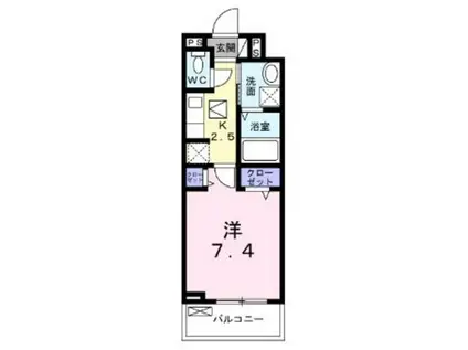 スプリングコート(1K/3階)の間取り写真