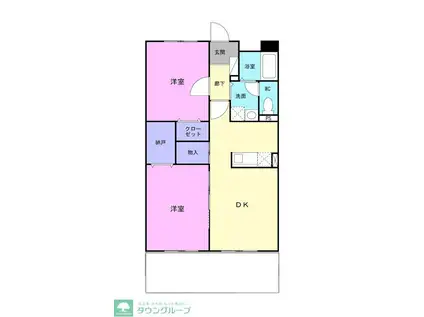 フルーエント芝山(2SLDK/1階)の間取り写真