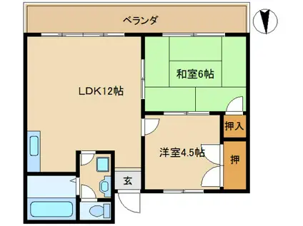 プチメゾンヒルマ(2LDK/3階)の間取り写真