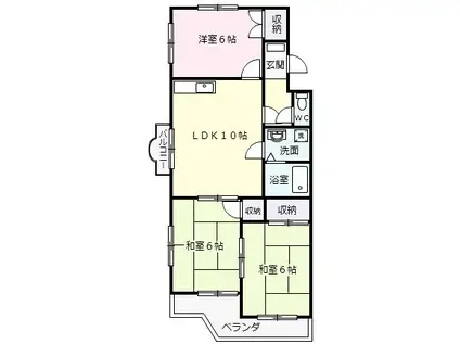 ファミールTOSHI(3LDK/3階)の間取り写真