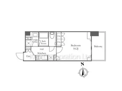 プラウドタワー武蔵小金井クロス(ワンルーム/5階)の間取り写真