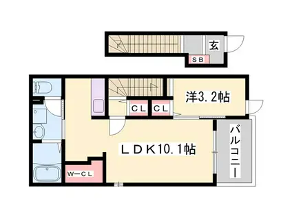 ファンド今宿I(1LDK/2階)の間取り写真