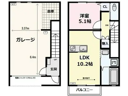 AVENIR(1LDK/1階)の間取り写真