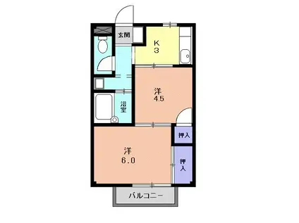 ATフラッツ(2K/2階)の間取り写真