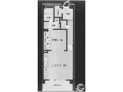 HF若林公園レジデンス(1LDK/3階)の間取り写真