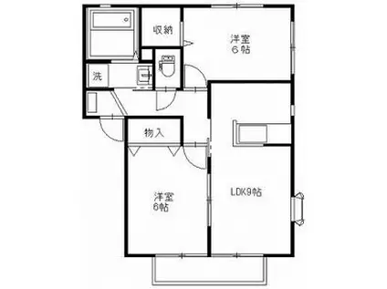 ハイツ・シャルムH(2DK/2階)の間取り写真