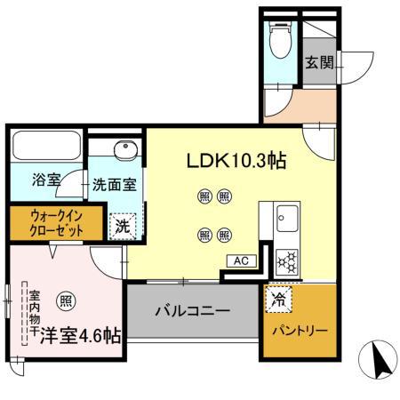 プラトーメゾン(1LDK/3階)の間取り写真