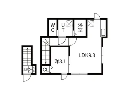 仙台前ルート(1LDK/2階)の間取り写真