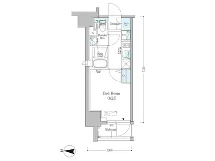 アーバネックス南品川(1K/6階)の間取り写真
