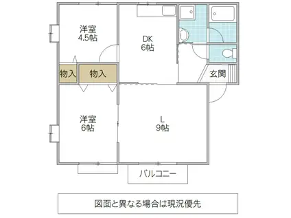 ブランチリバー(3DK/2階)の間取り写真