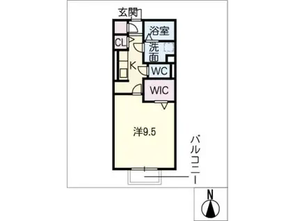コンフォルト鵜沼(1K/1階)の間取り写真