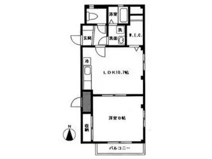 VILLA VICINA(1LDK/1階)の間取り写真