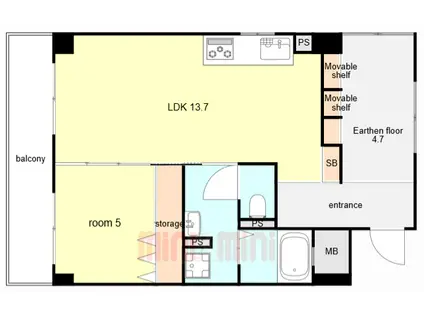OC RESIDENCE R NISHINOMIYA OGO(1SLDK/4階)の間取り写真