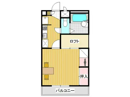 レオパレスもえぎ(1K/2階)の間取り写真