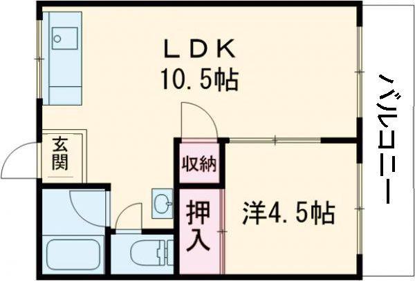 阪口ハイツ(1LDK/2階)の間取り写真