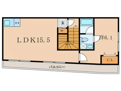 HJ PLACE MEGURO(1LDK/4階)の間取り写真