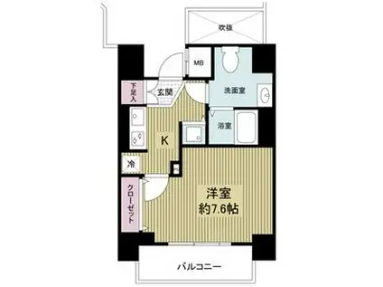 ドゥーエ玉造(1K/11階)の間取り写真