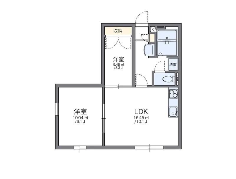 オリーブガーデン E棟(1SLDK/1階)の間取り写真