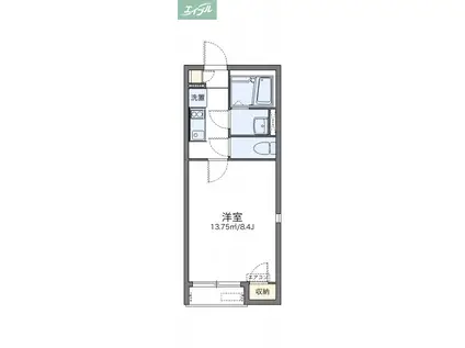 レオネクストシモイフク(1K/1階)の間取り写真