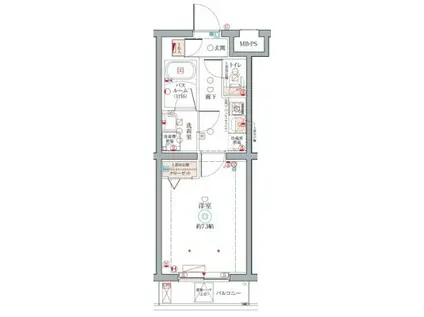CREVISTA柴又(1K/1階)の間取り写真