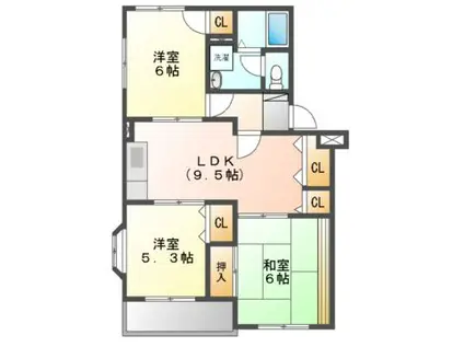 第2パールハイツ(3LDK/1階)の間取り写真