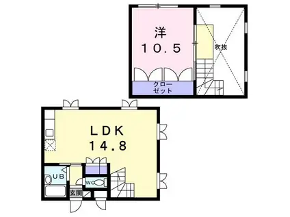 ツインパレスさくら台 ノース(1LDK/4階)の間取り写真