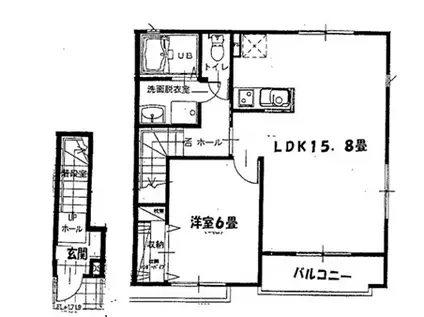 モンテリサイア扇ガ谷(1LDK/2階)の間取り写真