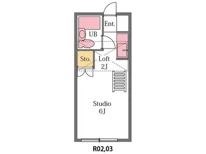 グランデ川越南大塚(ワンルーム/1階)の間取り写真