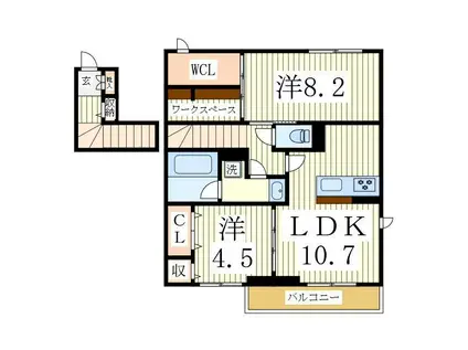CAMINO COMODO(2SLDK/2階)の間取り写真