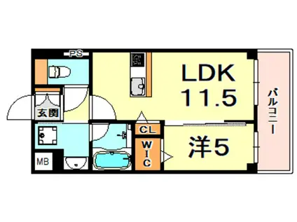 プレ・ラ・メール御影Ⅱ(1LDK/5階)の間取り写真