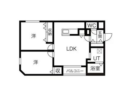 ロゼリア発寒(2LDK/4階)の間取り写真