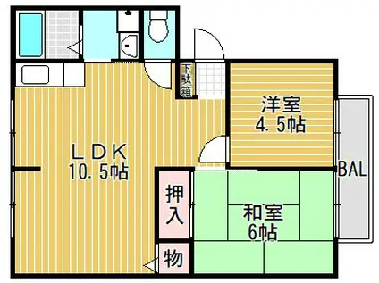メゾン・ルイ―ル(2LDK/1階)の間取り写真