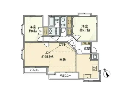 代沢戸建(2LDK/2階)の間取り写真