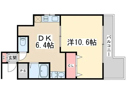 大拓ハイツ6(1DK/3階)の間取り写真