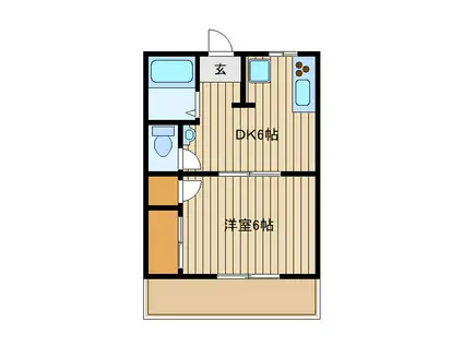 キウイアパートメント(1DK/1階)の間取り写真