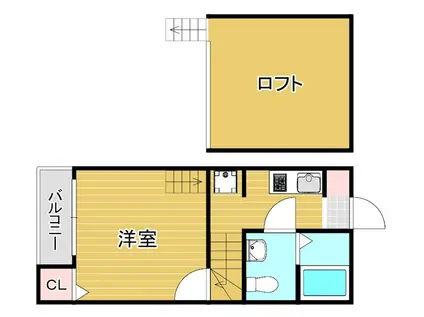 パークアベニューコート吉塚(1K/2階)の間取り写真