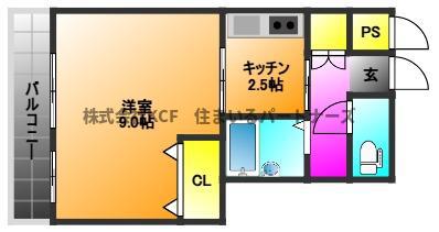 フラワーガーデン(1K/3階)の間取り写真