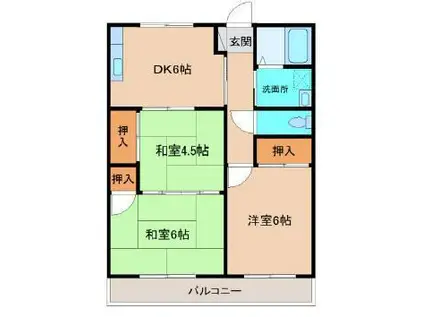 イワセコーポ(3DK/1階)の間取り写真