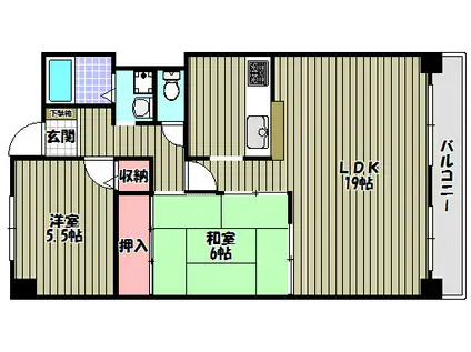 ブエナビスタ和泉中央(2LDK/5階)の間取り写真