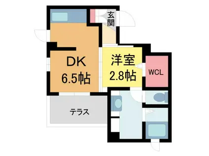COMFORT御影本町(1DK/3階)の間取り写真