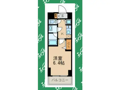 プレミアム大須(1K/13階)の間取り写真