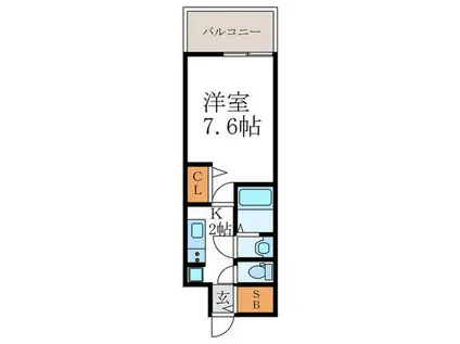 フォーリアライズ京都大将軍(1K/4階)の間取り写真