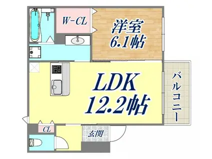 アリビオ(1LDK/1階)の間取り写真