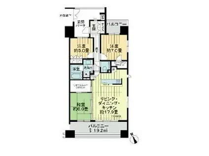 ブランズ調布サザンプレミアム(3LDK/6階)の間取り写真