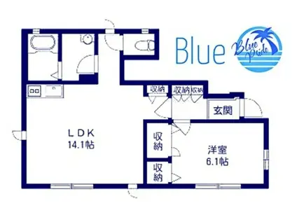 コンフォーザ松籟(1LDK/1階)の間取り写真