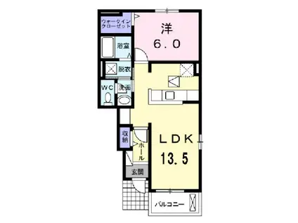 Nフォレスト鹿島A(1LDK/1階)の間取り写真